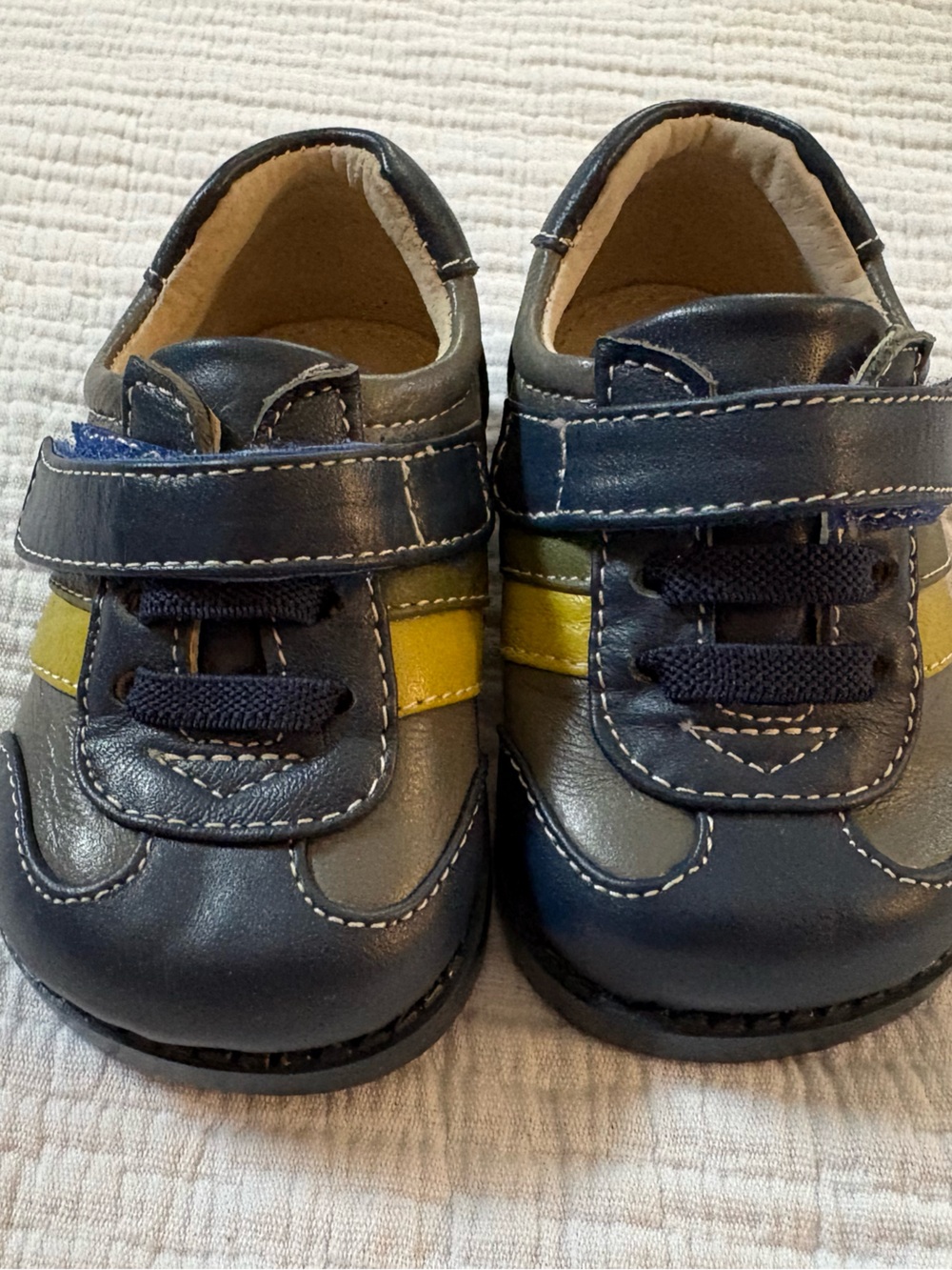 See Kai Run Navy and Gray Toddler Leather Sneakers